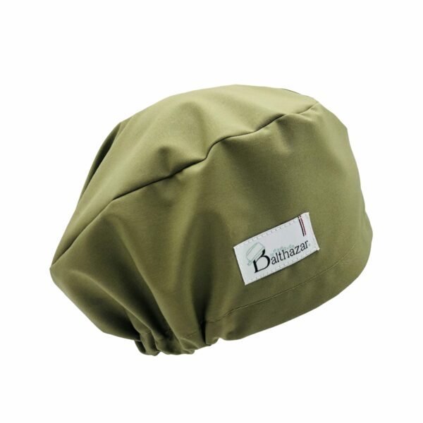 CALOT DE BLOC COUVRANT AVEC ÉLASTIQUE COULEUR KHAKI UNI POUR LES CHEVEUX LONGS