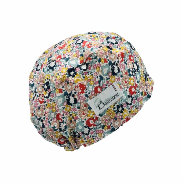 CALOT DE BLOC COUVRANT AVEC ÉLASTIQUE POUR LES CHEVEUX LONGS MOTIF FLEURS